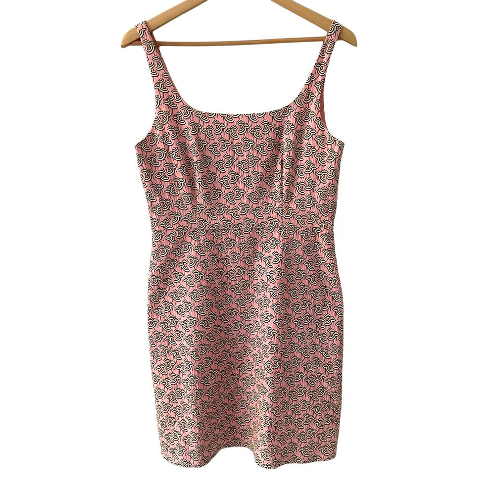 J. Crew Pale Pink and Black Fitted Stretchy Tank Mini Dress Umbrellas Size 10